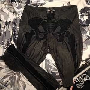 Black Skeleton Print Leggings
